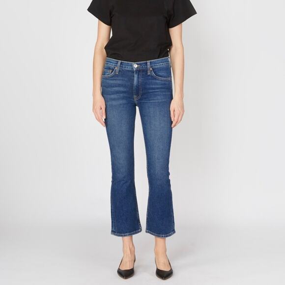 RE/DONE Mid-Rise Kick Flare Stretch Crop Jeans (Sz 23) Mid 70s Wash - Picture 1 of 13